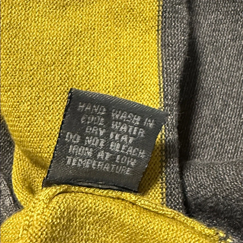 Neiman Marcus Yellow and Gray Rayon open front Cardigan Butter Soft EUC Medium
